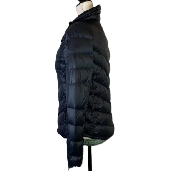 Gap Down Puffer Black Adjustable Collar Zip Cuffs Zip and Snap Closure Size XS - Picture 3 of 15